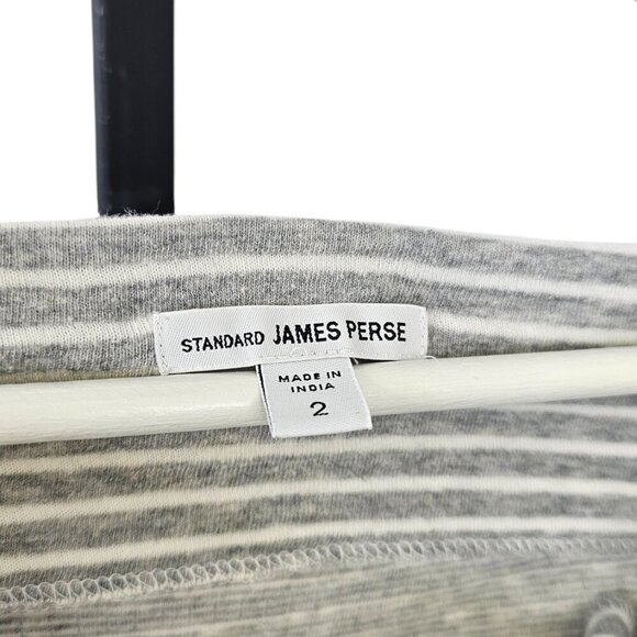 Standard James Perse Womens Striped Cowl Neck Long Sleeve Shirt, Cotton, Sz 2/ M - Picture 5 of 8